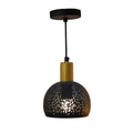Elegant Moroccan Cutwork Hanging Pendant Light – Black & Gold Ceiling Lamp