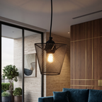 Tapered Metal Mesh Pendant Lamp – Industrial Decorative Hanging Light
