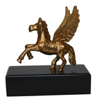 Pegasus Horse Sculpture with Wooden Base