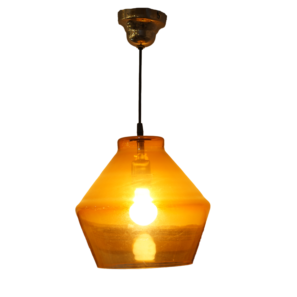 Amber Glow Glass Pendant Lamp – Modern Decorative Hanging Light
